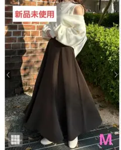 【新品未使用】ハイウエストフレアスカート　ブラウン