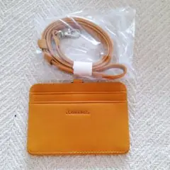 Lunazul IDカードホルダー ストラップ　　キャメルブラウン　カード