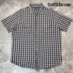 【好配色！】Croft&Barrow シアサッカー 半袖シャツ チェック XL