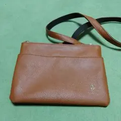 GUSCIO ブラウン レザー ショルダーバッグ