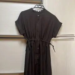 Madresstyle 上品ブラウン ウエスト絞り シャツワンピース Mサイズ