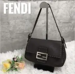 FENDI マンマバケット セレリア オールレザー 茶 ブラウン ショルダー