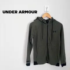 【USED】UNDER ARMOUR ジップパーカー S/M オリーブグリーン