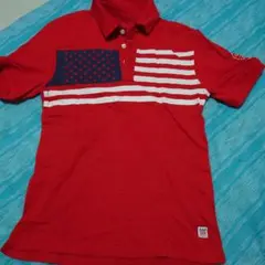 GapKids 赤 アメリカ国旗 ポロシャツ　140センチ