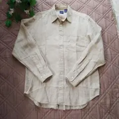 GAP 100%リネン ベージュ長袖シャツ S