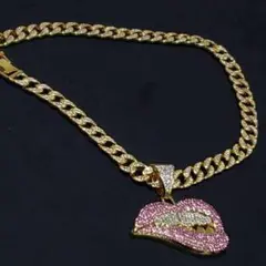 HIPHOP、レゲエ、ROCK ブリンブリンネックレス　豪華　リップ　ギラギラ