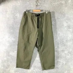 無印良品　ワイドパンツ　カーキ　ウェービングベルト　コットン100％　無地