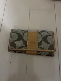 COACH シグネチャー　ライトブラウン　キーケース　コーチ