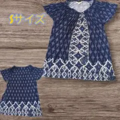 style&co ネイビー プリント柄 Sサイズ トップス☆海外古着☆