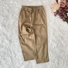 美品　チノパン（M）ベージュ　ウエストゴム　裏微起毛　カジュアル