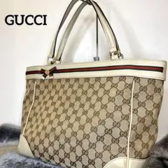 GUCCI グッチ GGキャンバス メイフェア シェリーライン リボン トート