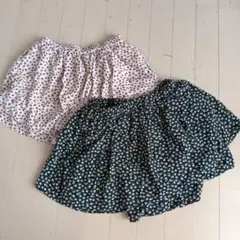 140cm UNIQLO KIDS 花柄キュロット2枚セット