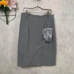 BELLUNA ひざ丈スカート Iラインスカート XL グレー 無地