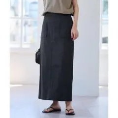 ⭐︎値下・美品⭐︎SLOBE IENAフレンチリネンコットンスカート ブラック 38
