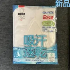 新品　GUNZE 吸汗速乾 メンズ半袖V首　2枚組 M