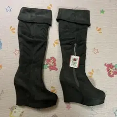 ニーハイブーツ グレー