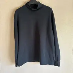ユニクロU ブラッシュドモックネックTシャツ Mサイズ ネイビー