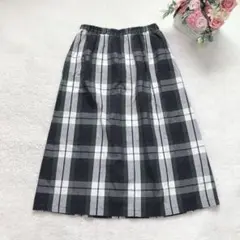 ドゥファミリー チェックロングスカート シンプル カジュアル 春夏 総柄