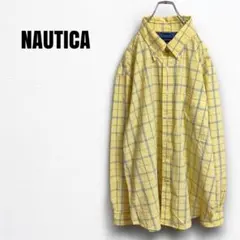 mt61725 ノーティカ　チェックシャツ　長袖　刺繍ロゴ