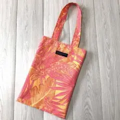 【味のり新作/新品】ハワイアン柄ダブルフェイスショルダーエコバッグポケットあり