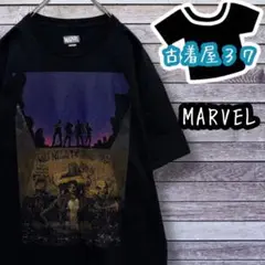 古着マーベルディフェンダーズデカロゴアメコミTシャツ黒ブラックL相当