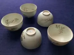 お値下げしました。花草文　湯呑　5客セット
