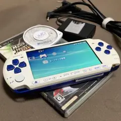 PSP3000 ホワイト/ブルー 充電器 ソフト付き