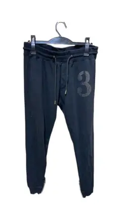 美品1PIU1UGUALE3 ブラックジョガーパンツ L
