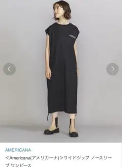 アメリカーナ　サイドジップ　ワンピース　黒　Americana