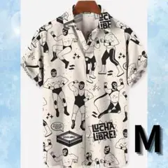 【31日までの大セール‼︎】ルチャリブレ アロハ シャツ 半袖 M 柄シャツ