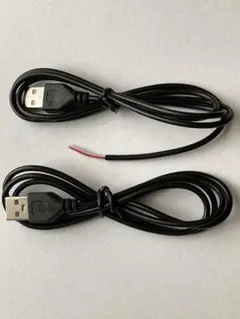 2本 USB電源ケーブル 5V スリム DC電源給電 TypeA 110cm