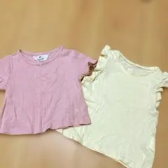 H&M フリル付きTシャツ 92cm 2枚セット　美品