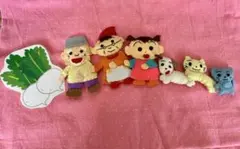 エプロンシアター　大きなかぶ フェルトキャラクター人形6体セット
