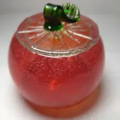赤い果物型ガラス容器　お菓子入れ