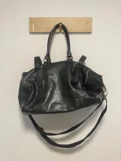 美品　希少　ZARA MAN リアルレザーボストンバッグ　ネイビーブラック 2025年最新】ZARA メンズ ボストンバッグ・旅行用バッグの人気