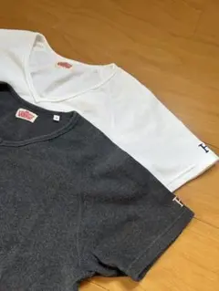 美品ハリウッドランチマーケット ストレッチフライス VネックTシャツ　2枚セット