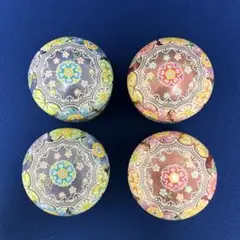 花柄レース模様の小型缶4個セット