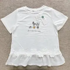 未使用 タグ付き ikka ラメプリントカットソー 140cm