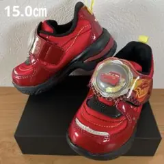 【美品】ディズニー 光る靴 LED キッズシューズ カーズ 赤　15㎝