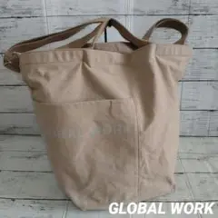 ☆GLOBAL WORK☆2way シャドーロゴ バケツ型 トートバッグ