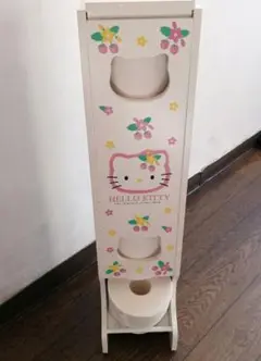 HELLO KITTY いちごキティ トイレットペーパーストッカー 木製 レトロ