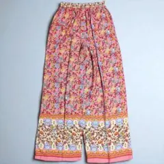 【新品未使用】タイパンツ　リゾートパンツ　おしゃれ部屋着　フリーサイズ　②