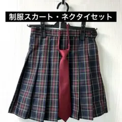 制服 スカート プリーツ チェック ネクタイ 赤 制服ディズニー 韓国