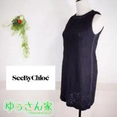 美品 シーバイクロエ レース 花柄 ワンピース ミニワンピース