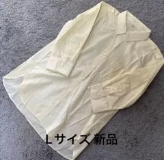 ポケット付き五分袖ブラウスイエローL新品