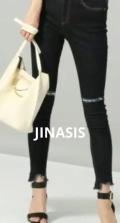 お値下げ中❗JEANASIS　ダメージスキニー　濃ブルー　インディゴ　デニム