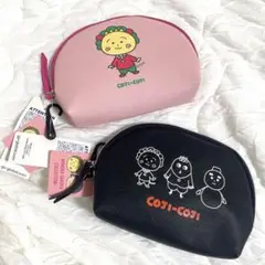 【新品未使用】GU　ジーユー　コジコジコラボポーチ　ピンク　ブラック　2個セット
