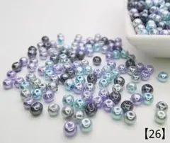 【26】シルバーグレーパールビーズ 4㎜ 300個 350円