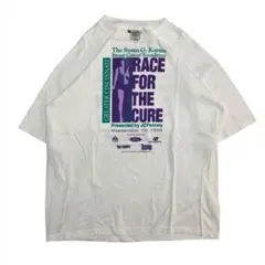 90s チャリティー マラソン Tシャツ 半袖 古着 メンズ XL ホワイト