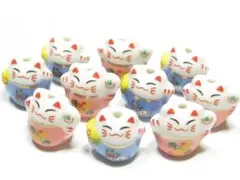 招き猫　トンボ玉　１０個　とんぼ玉　宝船　２色×５個